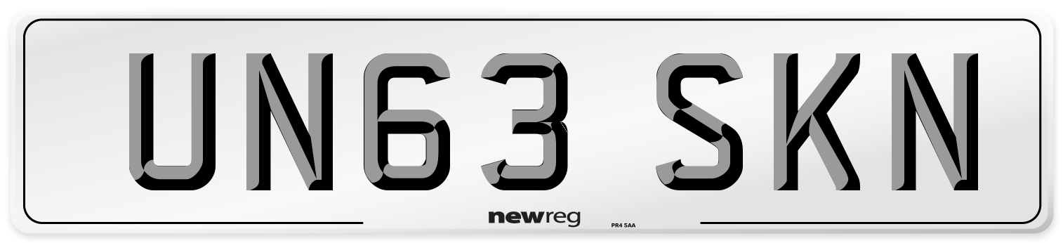 UN63 SKN Number Plate from New Reg